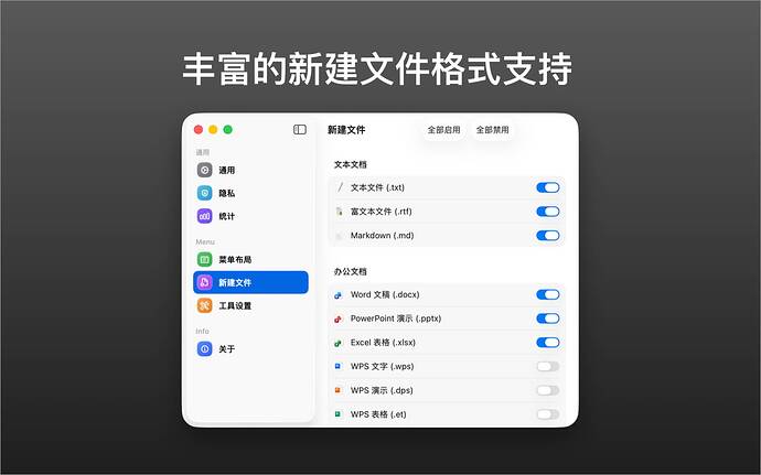 丰富的新建文件格式-中文